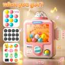 Skirfy Vending Machine Kids Toys Mini Claws Machine 12 Erasers Operated Gumball Prize Machine Maker Game Claws Machine Easter Game Sensory Toys Dolls GiftsPink