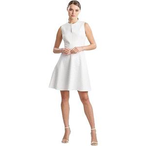 N Natori Women's Crocodile Jacquard Split V Neck Dress Length 37"