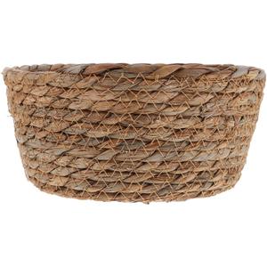 Housoutil Small Vine Woven Storage Basket 21.5x8cm Handmade Rattan Organizer Basket for Desktop Shelf Home Kitchen Storage