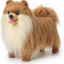 Lifelike Pomeranian Stuffed Animal - 13.8" Realistic Plush Dog Toy with Grooming Kit & Gift Box, Soft Cuddly Puppy Companion for Kids and Dog Lovers - Home Decor & Heartwarming Birthday Gift