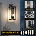 tewei 1 Pack Large Size Outdoor Wall Lights Exterior Wall Light Fixture, 22 Inch Matte Black Porch Light Waterproof Outdoor Lights for House with Clear Glass Shade, Exterior Wall Sconces for Garage