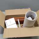 LEPOWER Wood Tripod Floor Lamp, Mid Century Standing Lamp, Modern Design Studying Light for Living Room, Bedroom, Study Room and Office, Flaxen Linen Shade with E26 Base Brown