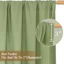 LAMIT Kitchen Linen Curtains 36 Inch Length, Light Filtering Linen Textured Panels Rod Pocket Boho Short Privacy Drapes for RV Basement/Small Windows/Cafe, 2 Panels, 42 x 36 Inch, Sage Green