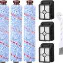 JORAIR Replacements Compatible with Bissell CrossWave, 3 Multi-Surface Brush Roll 1868 + 3 Vacuum Filter 1866 Vacuum Filter, Compare to Part 1608683, 160-8683, 1608684 (Blue 3 pack)