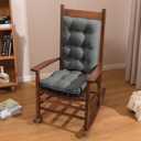 Basic Beyond Rocking Chair Cushions Set of 2, Porch Rocker Cushions for Wooden Rocking Chairs Outdoor with Thick Padding, Back Cushion with Ties, Tufted Seat Cushion with Non-Slip Backing(Dark Grey)