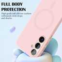 for Samsung Galaxy S24 Plus 5G Magnetic Case, Cute Soft Liquid Silicone Case for Women Girls Men Anti-Scratch Bumper Shockproof Camera Lens Protection Cover for Samsung Galaxy S24 Plus-Pink
