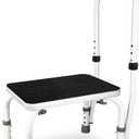 Step Stool with Handle, Adjustable Step Stool, Bed Step for High Beds for Adults, Elderly Bedside, Height Adjustable Elderly Step Stools, Padded Non-Slip Hand Grips, Heavy Duty Holds 330 Lbs