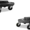 Rubbermaid Commercial Products Brute Twist on/Off Round Dolly, Black, Use with BRUTE Trash Can, Pack of 2