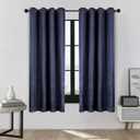 Superior Semi Blackout Curtains - Classic Linen Design - 52" x 63" - Grommet Header - Sun Blocking & Room Darkening Drapes for Bedroom, Living Room - Set of 2 Panels - Navy Blue