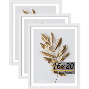 16x20 Picture Frame White 3 Pcs set can Display on the Wall, 16x20 in-3Pack