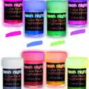 neon nights Glow in The Dark | Luminescent | Phosphorescent | Self-Luminous Paint - Set of 8