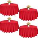 4 Pack Round Tablecloth 90 Inch Polyester Washable Fabric Table Covers for Wedding Dining Table Buffet Parties Banquet DecorationRed