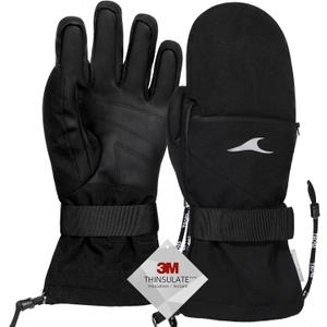 Achiou Ski Gloves,Winter Cold Weather Gloves for Men Women,Waterproof Touchscreen Snow Mittens (Medium, Black)