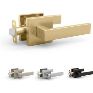 Mega Handles ROBELL Passage Door Handle, Door Handles for Bathroom, Bedroom & Hallways, Interior Door Levers, 5-Inch Modern Passage Door Lever - Satin Brass (1 Pack)