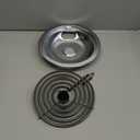 UPGRADEDW10196405 W10196406 Electric Stove Burner Drip Pans & MP21YA MP15YA Electric Range Burner Element Unit Set fit for Whirlpool Kenmore Amana Range Oven/Stove by Cenipar