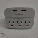 3-Outlet Surge Protector, Multi Plug Outlet Extender Power Strip with 2 USB Wall Charger(Smart 2.4A), 490 Joules, ETL Listed, Outlet Adapter for Home, School, Office