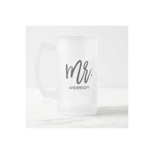 Middle of the Road Hers Script #143 - A Nice Funny Humor 16oz Frosted Glass Beer Stein ("Mr.")