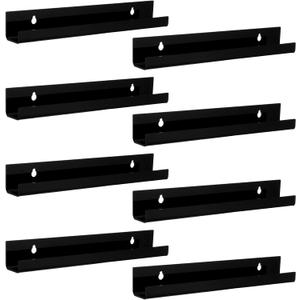 8 Pcs 12-inch Vinyl Record Wall Mount, Acrylic Black Album Record Holder Display, Kids Bookshelf, Collector's Item