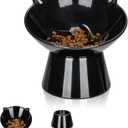 Detachable Slow Feeder Cat Bowl- Elevated Cats Feeder Tilted, 7 Inch Large Extra Wide Raised Cat Food Bowl Whisker Friendly, for Indoor Cats and Small Dogs Anti-Vomiting Black