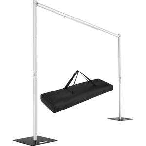 Hecis Pipe and Drape Backdrop Stand,8ft x 10ft Backdrop Stand, Adjustable Metal Heavy Duty Wedding Background for Parties Birthday Party Baby Shower Wedding Decorations