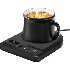 Mug Warmer,Coffee Mug Warmer with 3 Adjustable Temperature Settings,Coffee Warmer with 2-12H Auto Shutoff Functions,Easy to Clean Mug Heater for Desk,Grandma Gifts for Mothers Day (Black)