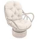Blazing Needles Solid Twill Swivel Rocker Chair Cushion, 48" x 24", Natural (Cushion Only - Frame NOT Included)