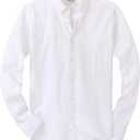 Alimens & Gentle Mens Solid Oxford Shirt Long Sleeve Dress Shirt Work Casual Button Down Shirts with Pocket, M
