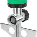 RESTMO Gear Drive Sprinkler with Metal Spike Base, 5-Pattern Heavy Duty Gardening Watering System, Multi-Adjustable Lawn Sprinkle for Garden Plant, Flower Bed and Large Yard Area Watering, Green