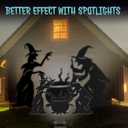 2 x Halloween Witch Yard Decorations Witch Silhouette Yard Stakes with Cauldron,Set of 3 Metal Halloween Yard Stakes for Spooky Decorations Garden Lawn