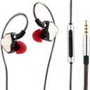Linsoul 7Hz Salnotes Zero HiFi 10mm Dynamic Driver in-Ear Earphone IEM with Metal Composite Diaphragm Stainless Steel Faceplate Detachable 2Pin OFC Cable (Black, with Mic, 3.5mm)