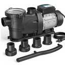 VIDAPOOL In/Above Ground Pool Pump, Self Primming High Flow (with Timer, 2HP, 8120 GPH, 115V)