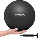 APEXUP 9 Inch Pilates Ball Small Exercise Ball for Yoga, Fitness, Balance, Core Workout, Physical Therapy (XXS (9") 23cm, Black)