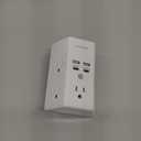 One Beat 1680J 3 Side Power Strip Multi Plug Expander, Surge Protector, 5 Outlets Extender, 4 USB Ports (USB C), Wall Mount Charger, Outlet Splitter Adapter for Home, Travel, Office, ETL Listed, White