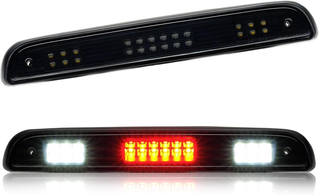 Third 3rd Brake Light LED for 1992-1997 Ford F150 F250 F350 Bronco, High Mount Rear Brake Lights Assembly, Waterproof Center Cab Lamp Stop Light