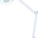 LED Magnifying Lamp with Clamp, 5X Magnifier Glass Lens Desk Table Light Lamp with Adjustable Swivel Arm for Reading, Craft, Sewing, Repair, Knitting, Jewelry Making -White