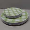 Liacere 32PCS Colorful Gingham Plastic Plates - Pink Green Gingham Plastic Plates Purple Blue 4 Colors Disposable Tableware Party Wedding Spring Holiday SuppliesSummer (Lattice)
