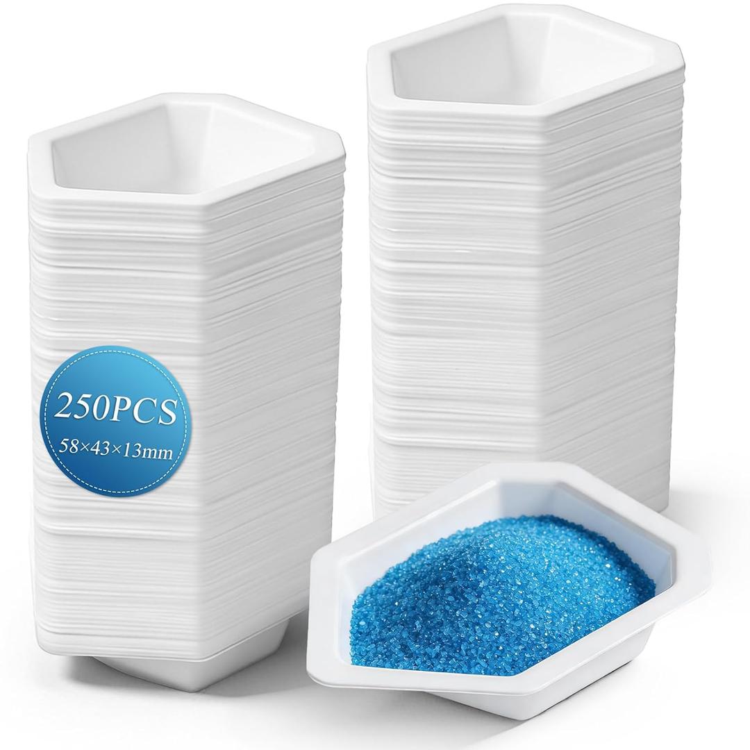 250 Pcs Weigh Boats, 10ml Small Disposable Plastic Scale Trays, Boat-Shaped Pour Boats for Powder and Liquid Weight, Mixing Epoxy, Food Sample Container