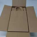 100 Pack 8x4.25x10.5 Inch Medium Brown Kraft Paper Bags with Handles Bulk for Wedding Birthday Party Favors Grocery Retail Shopping Business Goody Craft Gift Bags Sacks (Plain Natural 100 Count)