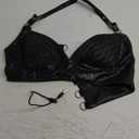 Crop Tops for Women LED Sexy Rave Outfits Light Up Bra Glow Party Clothes PU Leather Halter Top EDM Concert Tops L