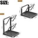 Kitchen Pot Lid Storage Rack, 304 Stainless Steel Pot Lid Holder While Cooking, Multifunctional Kitchen Pot Cover Organizer for Countertop, With Removable Drip Tray (Beige Single-layer)