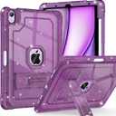 for iPad Air M3 11 Inch 7th Case 2025, for iPad Air M2 6th/5th/4th 11-inch Case 2024/2022/2020, Glitter Slim Heavy Duty Shockproof Cover with Pencil Holder Kickstand, Purple