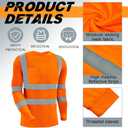 Amylove 4 Pcs Reflective Safety T Shirt High Visibility Work Shirts Sun Protection Construction, Size XL