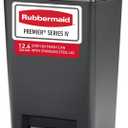 Rubbermaid Premier Series IV Step-On Can for Home and Kitchen, 12.4 Gallon, Stainless Steel Lid Charcoal, for Home/Kitchen/Garage/Apartment/Office