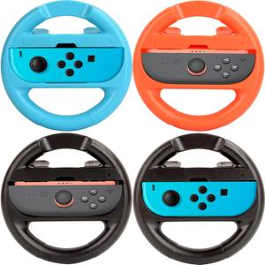 3 x Lyvix 4 Pack Steering Wheel for Nintendo Switch 2 / Switch Joycon, Mario Cart Racing Wheel Accessories Multi Compatible with NS2/NS/OLED Joy Con Controller with Anti-Slip