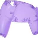 eXtremeRate Full Set Shell with Buttons Touchpad Cover, Clear Atomic Purple Custom Replacement Decorative Trim Shell Front Back Plates Compatible with p s 5 Controller BDM-030 BDM-040 BDM-050