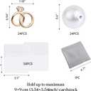 UNIQOOO 24Pcs Decorative Diamond Ring Place Card Holders Bulk, Matching Rings Name Card Holders, for Wedding Engagement Decor, Table Setting, Name Tag, Party Food Labels