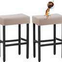 Waterproof Stool Covers Rectangle Set of 2, Stretch Saddle Seat Cover Counter Bar Stools Bar Chairs Covers Kitchen Island Chairs Cushion Protector Sand