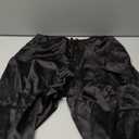 MakeMeChic Women's Summer Satin Silk Pants Casual Flowy Pants Beach Vacation Wide Leg Pants (Black, S)