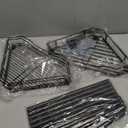 HuggieGems 4 Tier Floor Standing Corner Shower Caddy Organizer Shelf with Hooks, Bathroom Shelves Stand Rack, Black