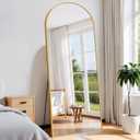 Koonmi Arched Full Length Mirror, 71"x26" Gold Floor Mirror with Aluminum Alloy Frame, Full Body Mirror Standing/Halling Large Wall Mirror for Bedroom, Living Room, Dressing Room